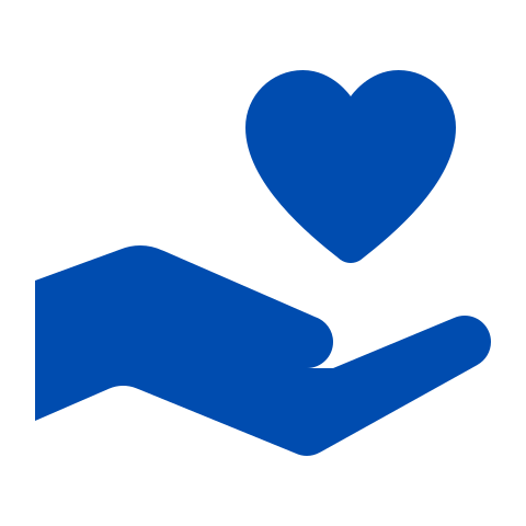 Cartoon hand holding heart