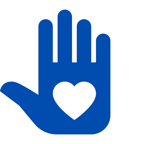 Cartoon hand and heart