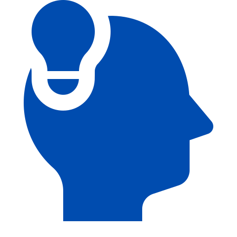 Head and lightbulb icon
